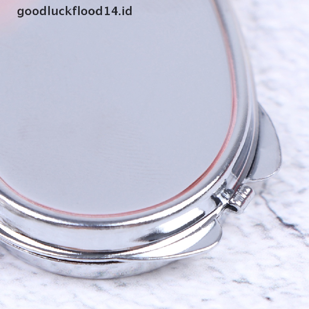 [OOID] New Metal Folding Mirror Key Ring Keychain Portable Compact Cosmetic ID