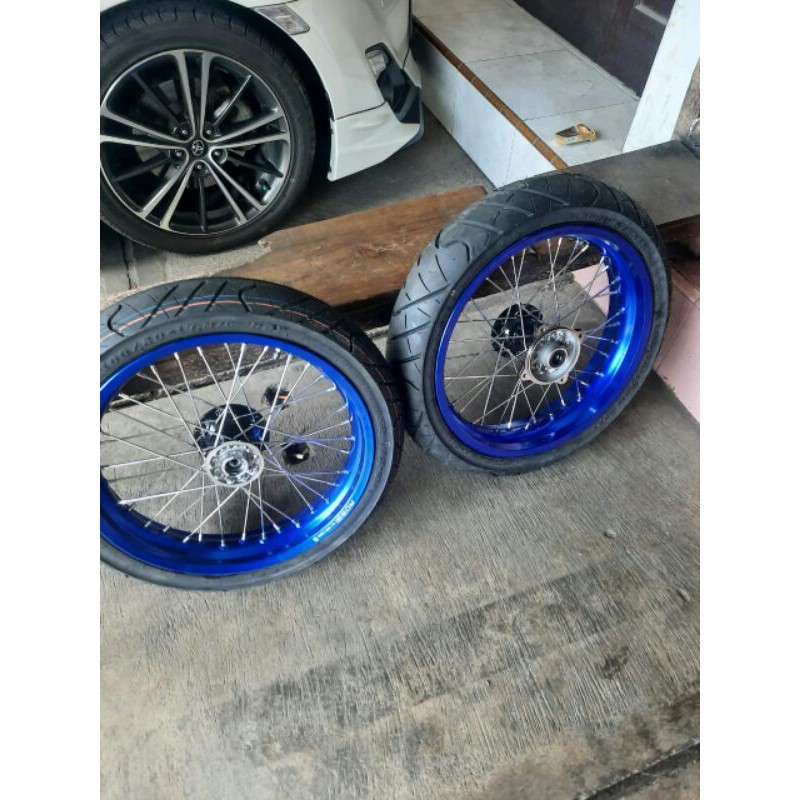 velg klx150 Dtracker150 klx bf ring 17 paketansupermoto velg rossi ban luardalam tromol
