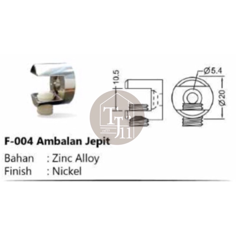 HUBEN Ambalan Jepit Kaca/Ambalan Jepit Kaca HUBEN F-004 harga per 2pcs