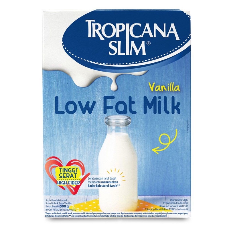 

Tropicana Slim Low Fat Milk 500gr Rasa Vanilla & Korean Strawberry