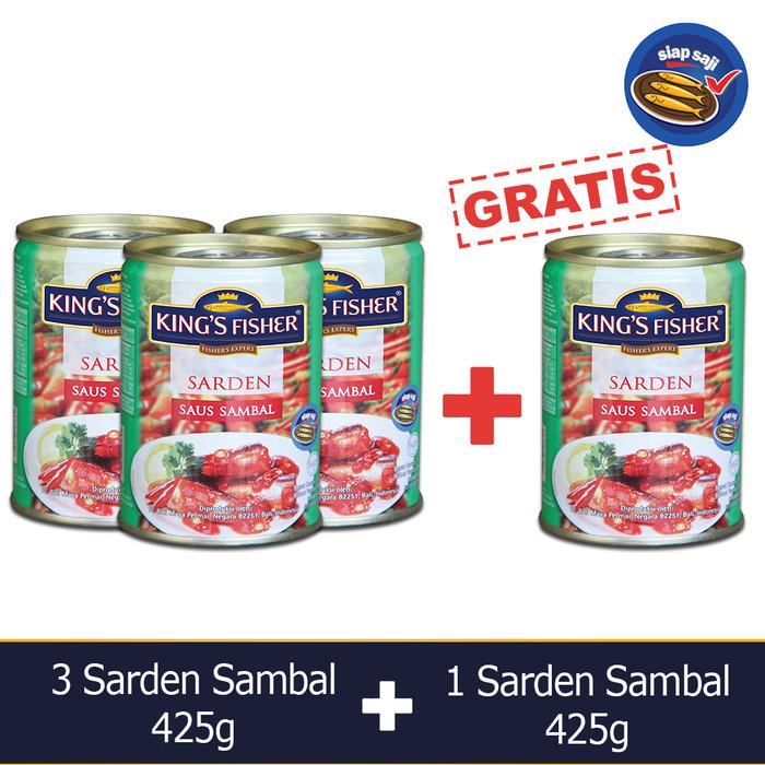 

Kaleng | King'S Fisher Paket A 4 Pcs Sarden Saus Sambal 425G Makanan Kaleng
