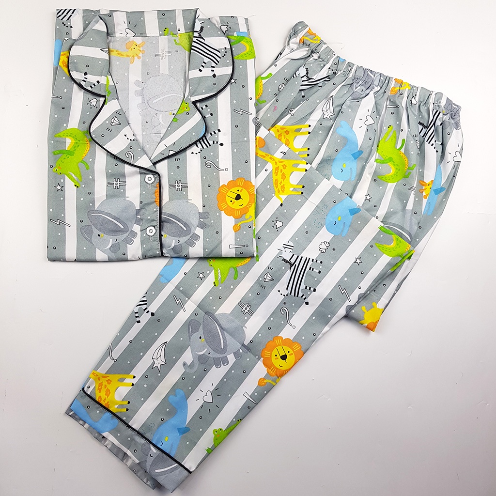 Baju Tidur Piyama Wanita Dewasa Setelan CP Motif Trendy-CPL LION STRIP GREY