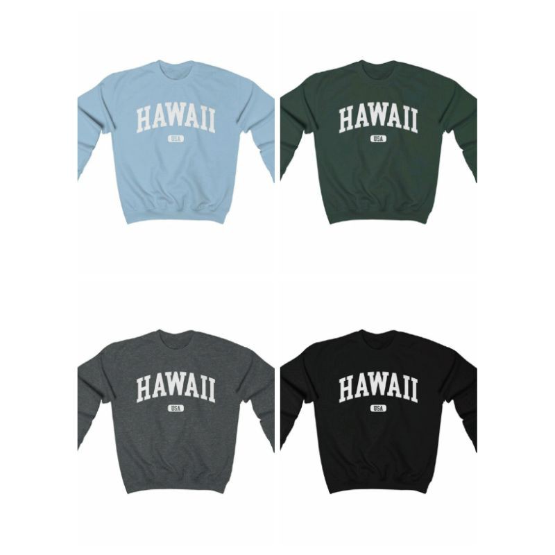 Sweater HAWAII BIG SIZE S - XXXXXL(6XL) Sweatshirt Crewneck Long Sleeve Fashion Pria Wanita Jumbo OVERSIZE 5XL 4XL 3XL 2XL XL L M