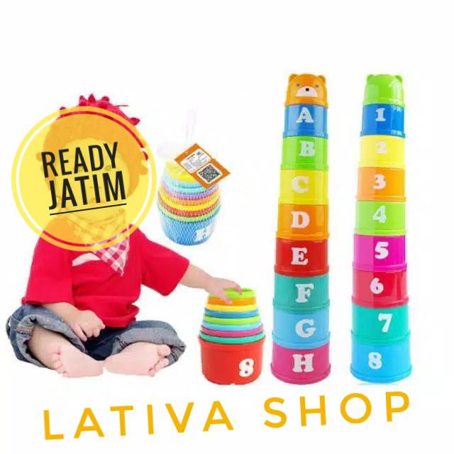 Stacking Cup Mainan Edukasi Mangkok Susun