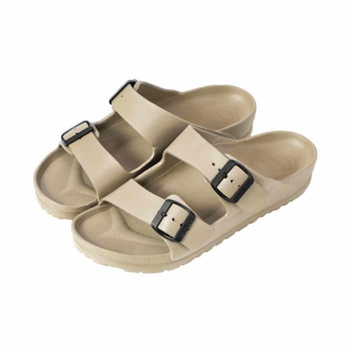 Miniso Sandal Selop Viral Pria Wanita All Size - Khaki, 41/42 Promo