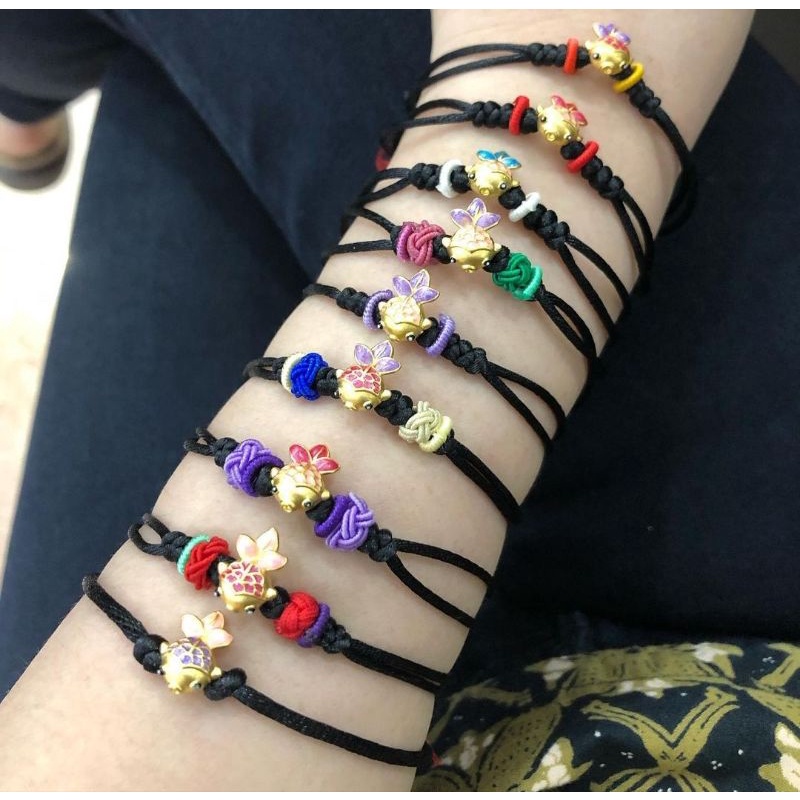 Gelang emas hongkong HK 24karat ikan koi rejeki fengshui tali cina simpul