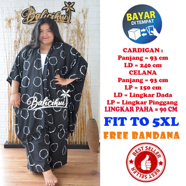 Balicihui Setelan Cardigan Jumbo Setelan Cardigan Plus Size Setelan Cardigan Bigsize