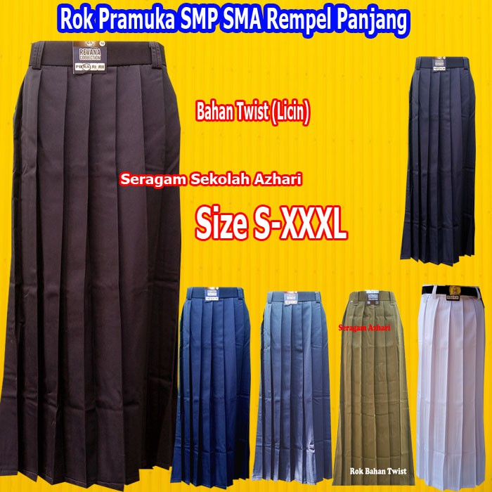 Rok SMP Pramuka Rempel -Rok Pramuka SMA Rempel -Rok Seragam Pramuka Rempel SMP SMA-Seragam Pramuka