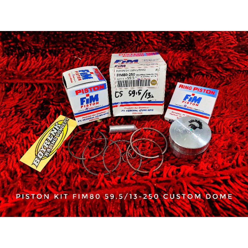 PISTON KIT FIM80 DIAMETER 59.5 PIN 13 CUSTOM DOME - BOYRENK RACING CONCEPT