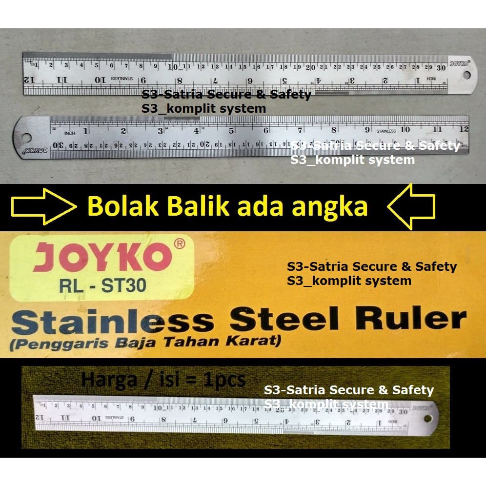 

PENGGARIS BESI 30 cm stainless Pengaris garisan 30cm garis Ruler