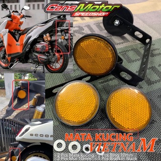 Breket Bracket Besi Reflektor Mata Kucing Kuning Bulat Merah Putih Honda C70 NMAX ADV VARIO