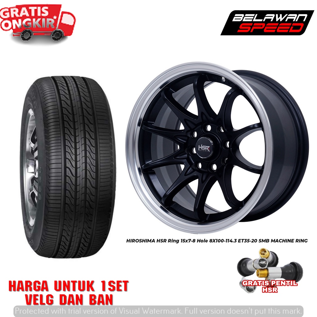 PAKET VELG MOBIL+BAN RING 15 HONDA CITY ACCORD SOLUNA STARLET  R15 HSR HIROSHIMA-VELEK MOBIL MURAH