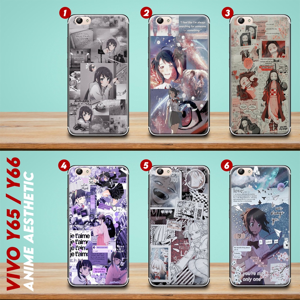 Softcase Kilau (S66) - VIVO Y66/ Y65/ V5/ V5 Lite  - "Anime Aesthetic" - Case Casing Handphone Gloss