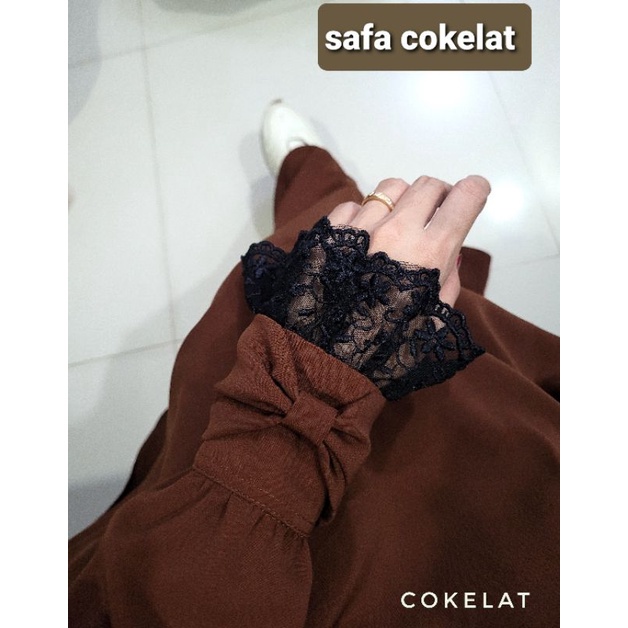 baju gamis wanita dress muslim terbaru GAMIS SAFA RENDA PITA WOLFIS PREMIUM TERMURAH Gamis Syari po 