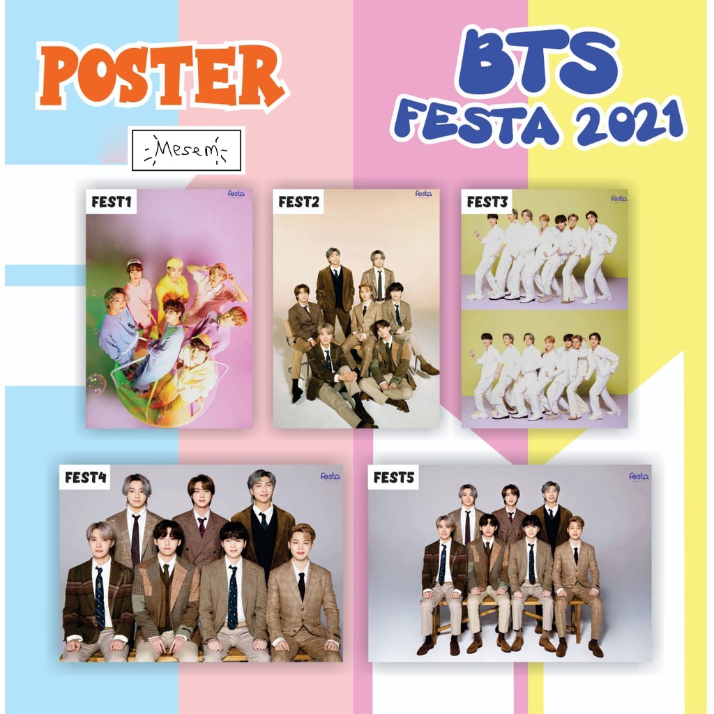 Poster BTS FESTA 2021 New Photoshoot Taehyung Jungkook Jimin Jin Suga
