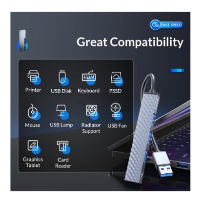 Usb 3.0 hub orico 4 port 3.0 2.0 mini 5Gbps 480Mbps for pc cpu laptop ah-a13 aha13 - Terminal usb3.0 4 slot