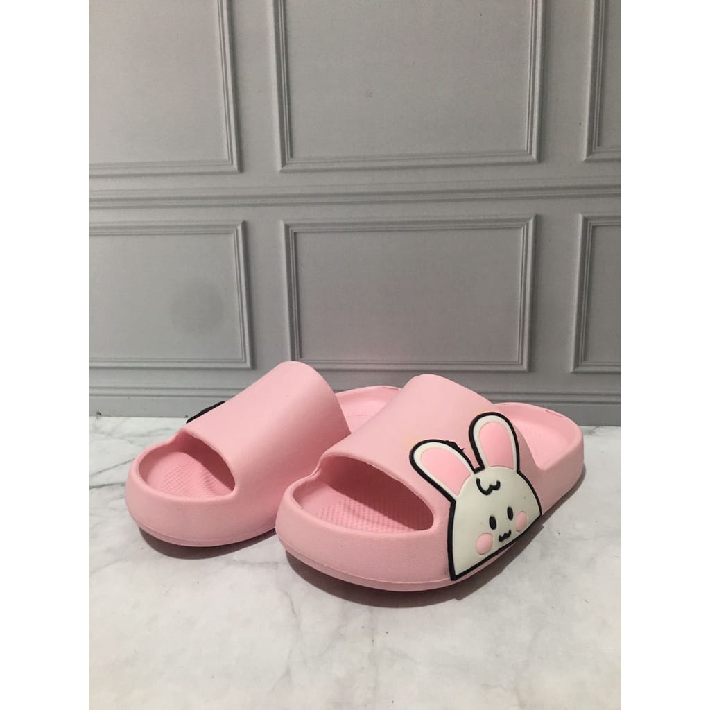 Sandal Selop Anak Perempuan / Sandal Selop Karet Anak Cewek Motif Kelinci Beruang Ukuran 24-29