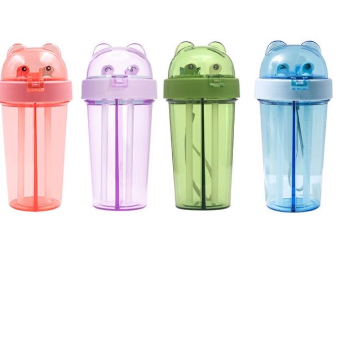 ☀ Botol 2 sisi Kekinian Viral Duet Couple Travel 420 ml Botol Minum Dual Use Dua Sisi Termos Kopi Pa