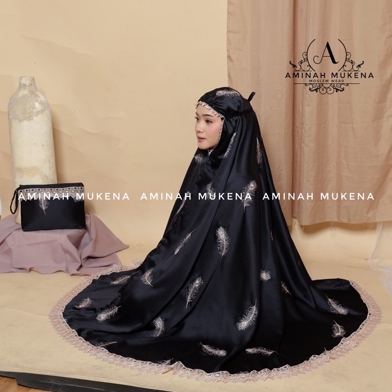 Mukena Dewasa Silky Bordir Mewah Merak Renda Alesya