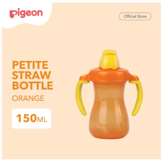 PIGEON Petite Straw Bottle Botol Cangkir Gelas Minum Anak Bayi 150ML 150 ML Training Cup Pink Blue Orange