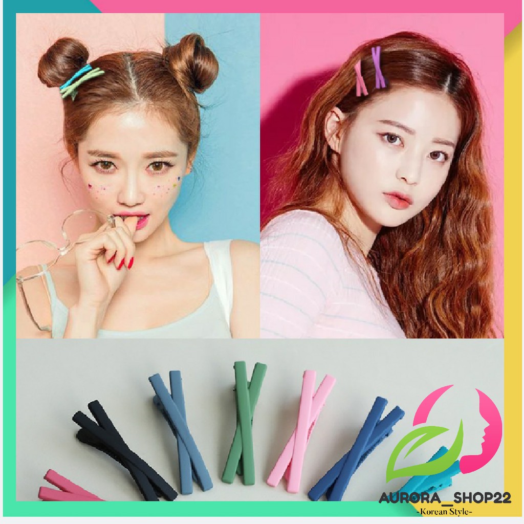 [COD] Jepit Rambut Silang Warna Doff Gaya Korea Hairpin Poni Korea Hairclip Jepit Rambut Korea