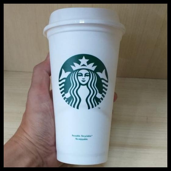 Mug Gelas - Starbucks Tumbler Original Reuseable Cup Gelas Putih White