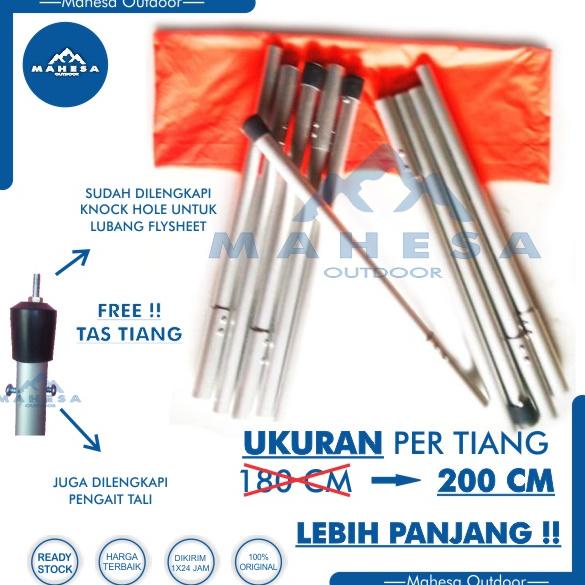 Tiang Flysheet Alumunium Tarptent Awning Tenda Mobil Camping Campervan Tarp Tent