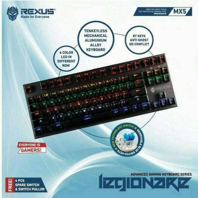 Keyboard mechanical Rexus MX5 TKL