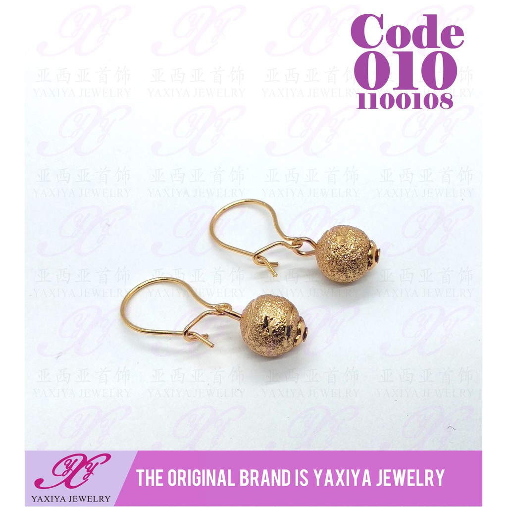 Yaxiya Anting Wanita Motif Bola Perhiasan imitasi lapis emas 18K 675-6