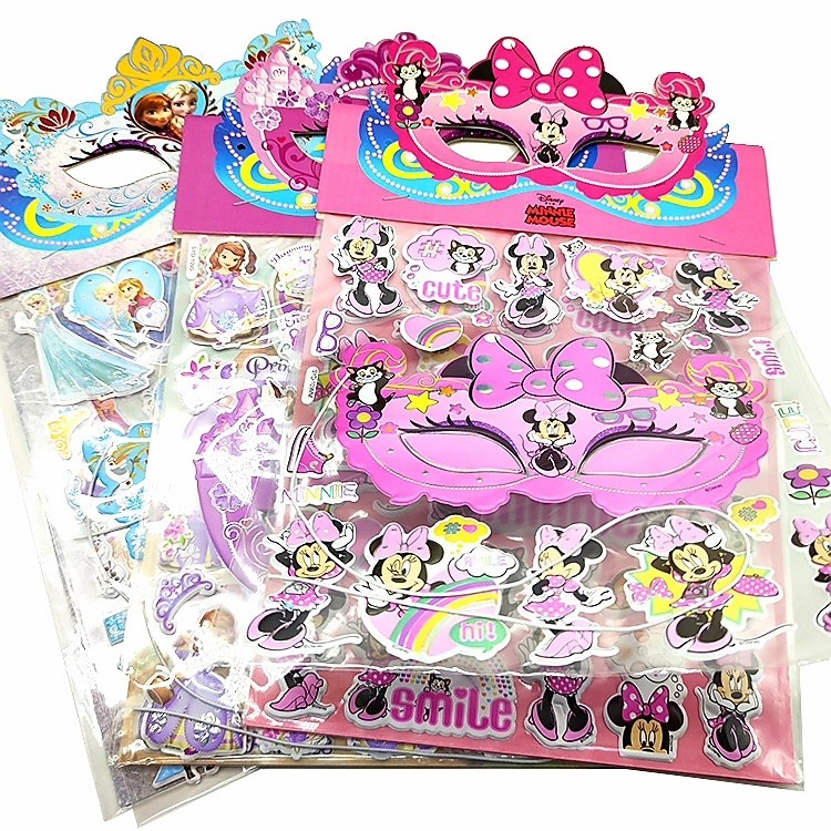 Stiker 3D Plus Topeng Anak Mainan Sticker Murah Kado Princess Ultraman