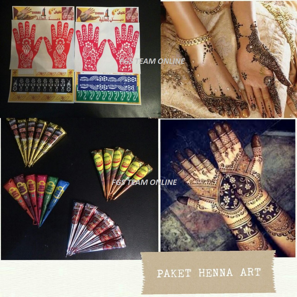 Cetakan Mahendi Stiker Tangan Henna Shopee Indonesia