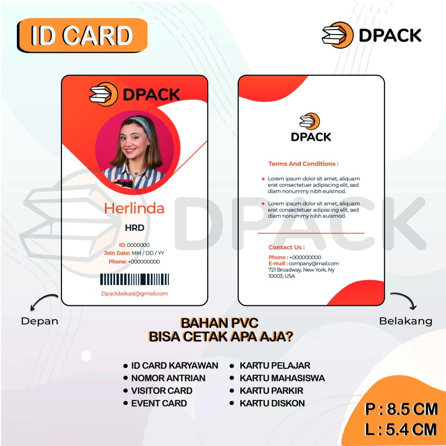 

Cetak / Print ID Card Custom / 2 SISI