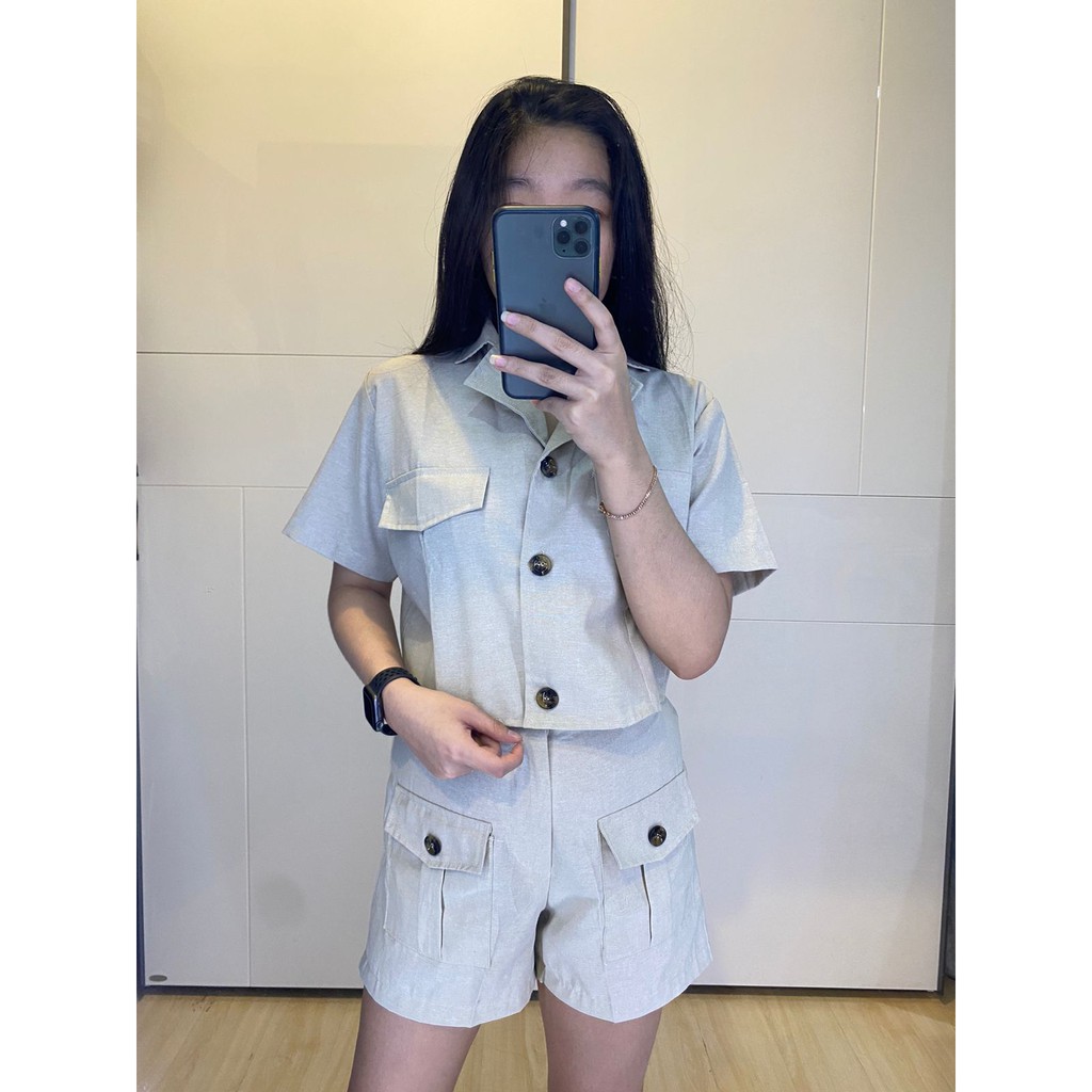 BAJU SET YURI DOME 1128 / KOREAN CROP SET CASUAL / BAJU SET KOREAN PREMIUM