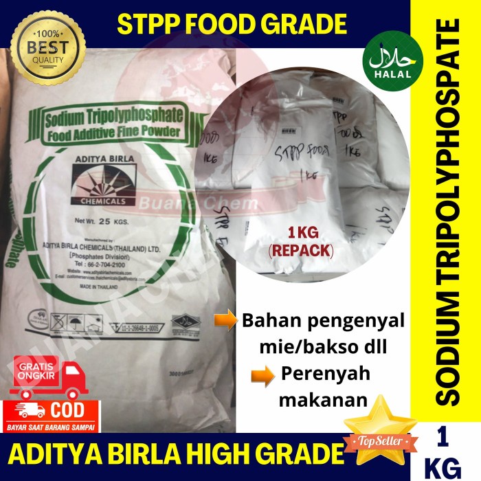 

PROMO [COD] Sodium Tripolyphosphate 1 KG HALAL / STPP / STPP Food Grade