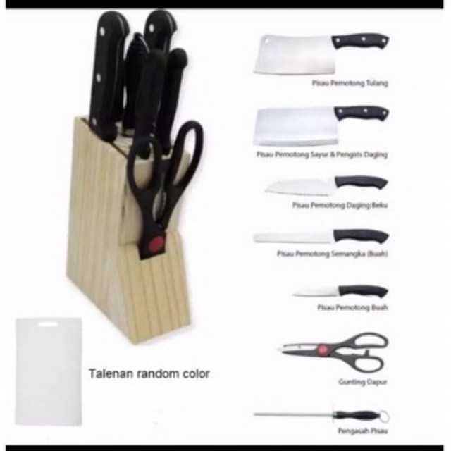 Pisau Indoglass 1 set / knife set / pisau dapur set