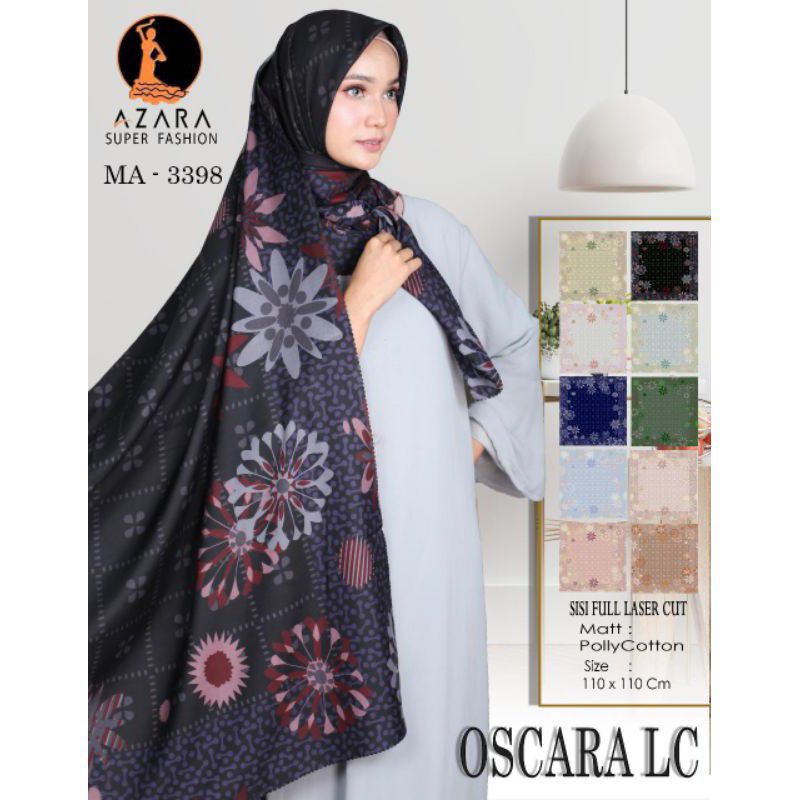 Jilbab Azara Segiempat Motif Laser Cutting / Segiempat Laser Cut Motif