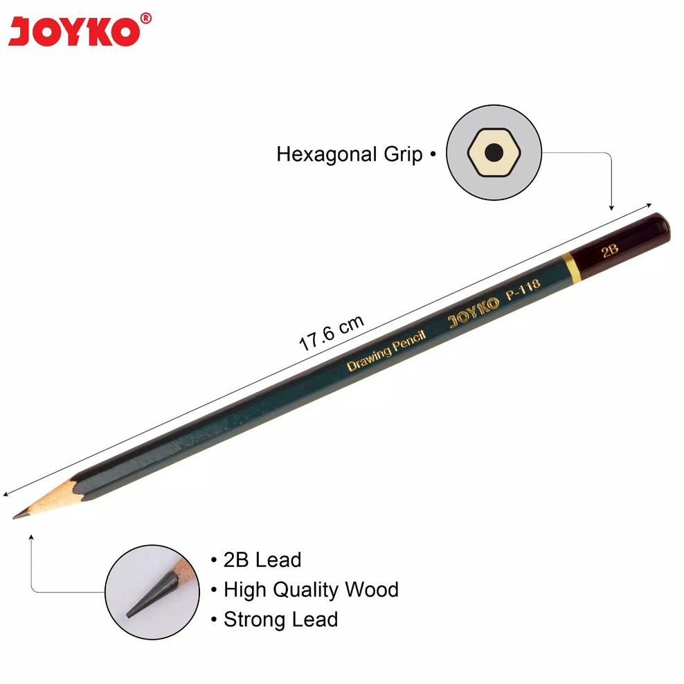 

[PROMO B0G49] DRAWING PENCIL / PENSIL MENGGAMBAR JOYKO P-118-14 1 Set 14 Pcs Stok Banyak