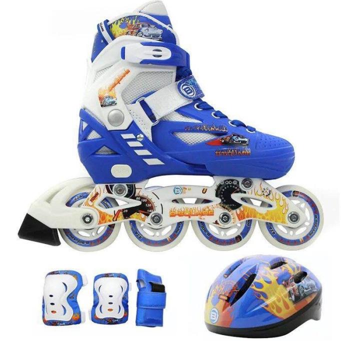 Gercep Sepatu Roda Anak Inlineskate B-Square Blue Set L6N6Z_Wt8T