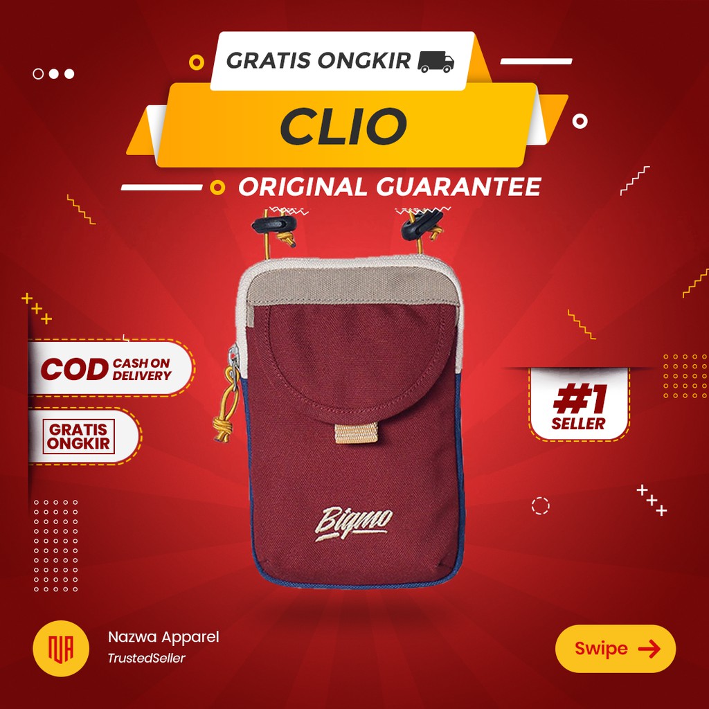 TAS SELEMPANG SLING BAG BIGMO CLIO RED VELVET