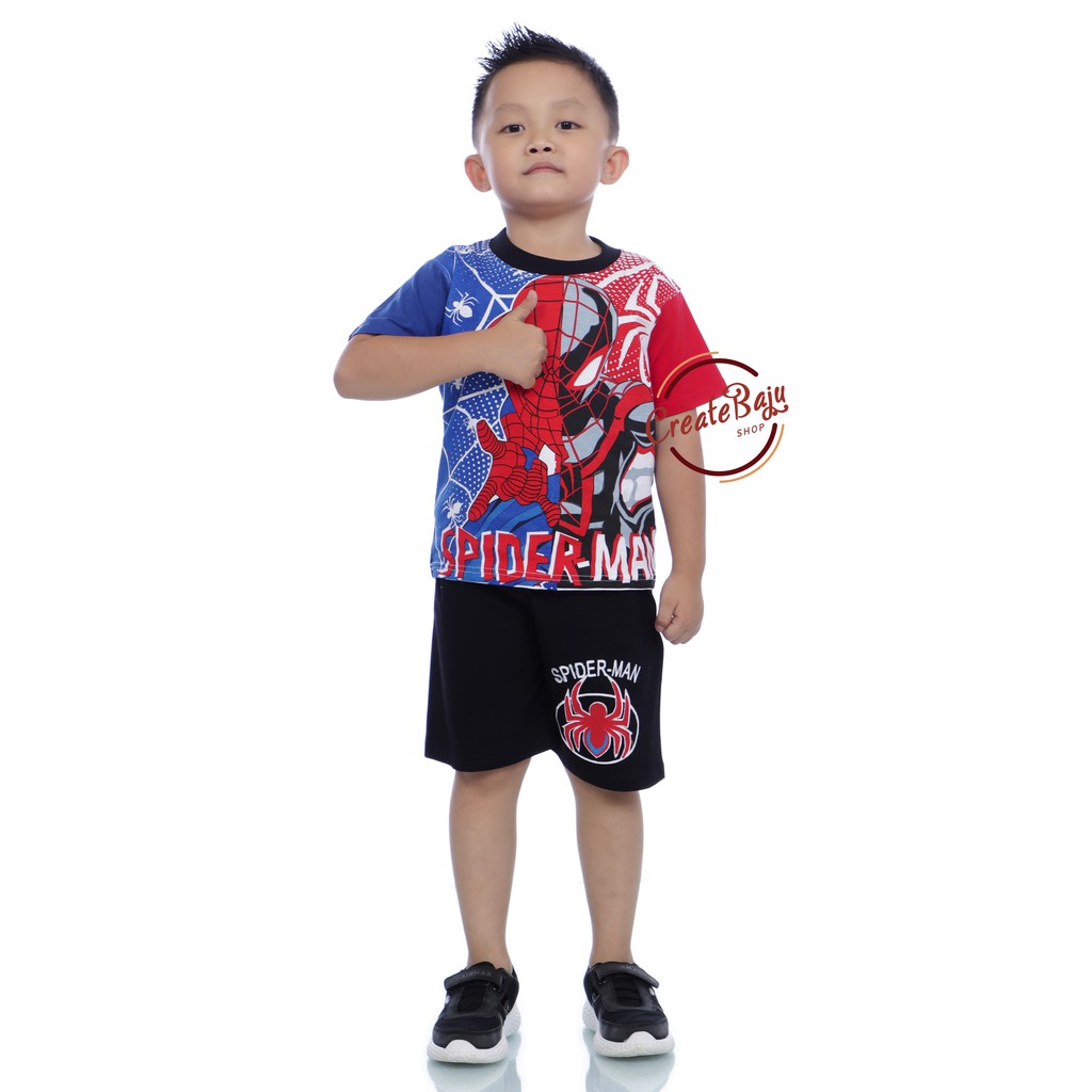 Setelan Anak Laki-Laki Hayami 2-9 thn Motif Spidermen Baju Anak Laki-Laki Superhero