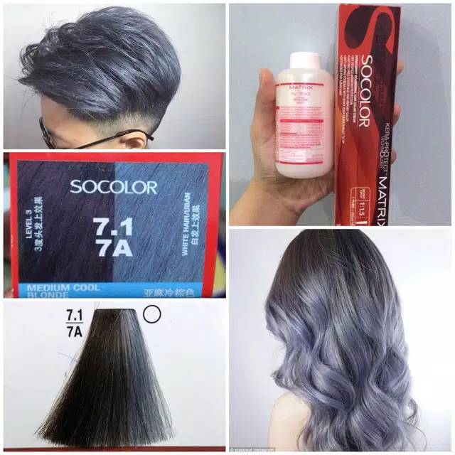 90 ML Matrix Socolor 7.1 / 7A / Cat Matrix / Pewarnaan Rambut / Cool Ash Cat Rambut
