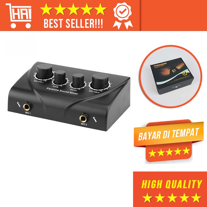 [COD] KARAOKE SOUND MIXER ECHO TONE AUDIO 2 INPUT MIC MIXER ECHO TONE AUDIO KARAOKE MIKSER PORTABLE