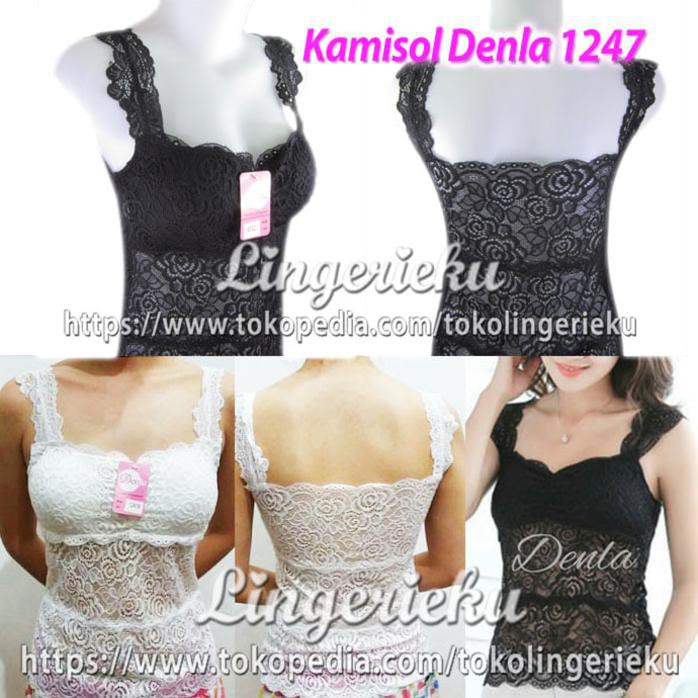 Kamisol Kemben Tanktop Brukat Panjang Busa Tipis Denla Tally 1247 Xl