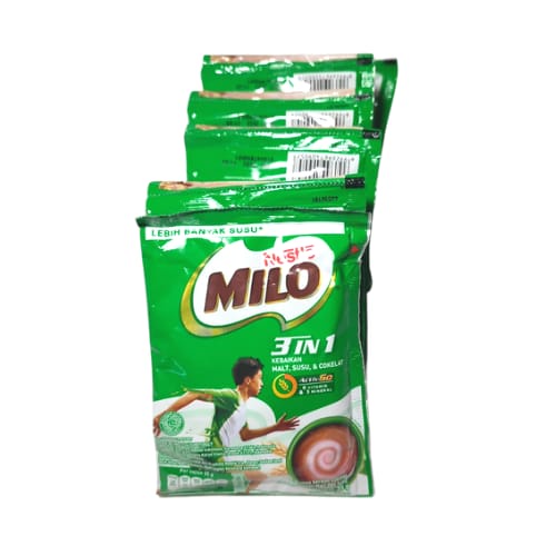 

Milo 3 in 1 Renceng Minuman Bubuk Rasa Cokelat isi 10 sachet x 35 gram Nestle