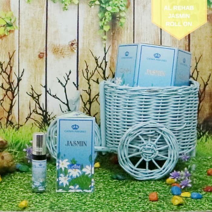 Parfum Non Alkohol/Al-Rehab Jasmine 6 Botol/Al Rehab Roll On/Melati  ER-112