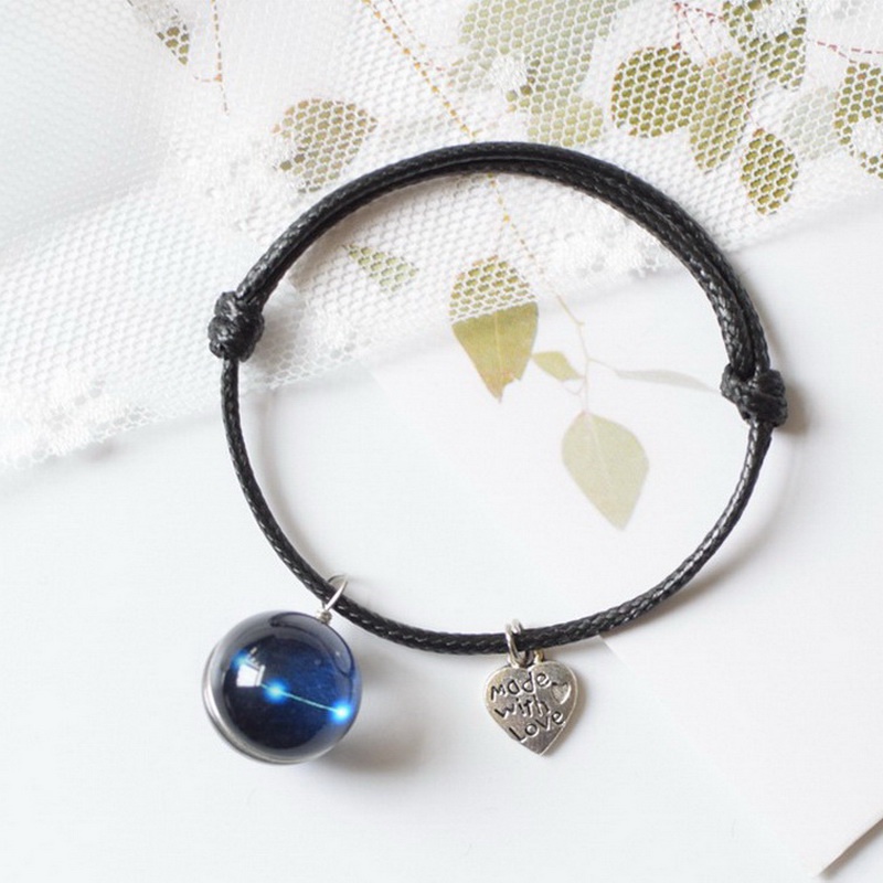 Gelang Tenunan Tangan adjustable Desain 12 Rasi Bintang Dan Tulisan love Untuk Pria Dan Wanita