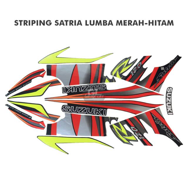 Striping Satria Lumba 2001 Merah - Hitam
