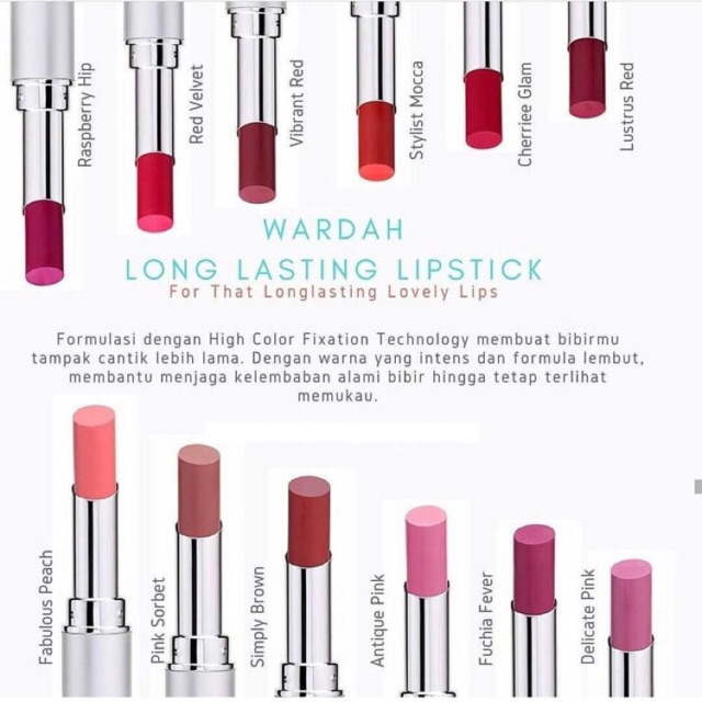 Wardah Long Lasting Lipstick Longlasting Lipstik Original