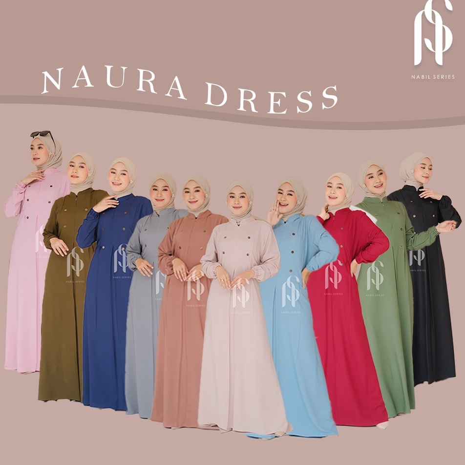 Naura Dress ORI Nabil Series - Gamis Wanita Terbaru kode shanghai