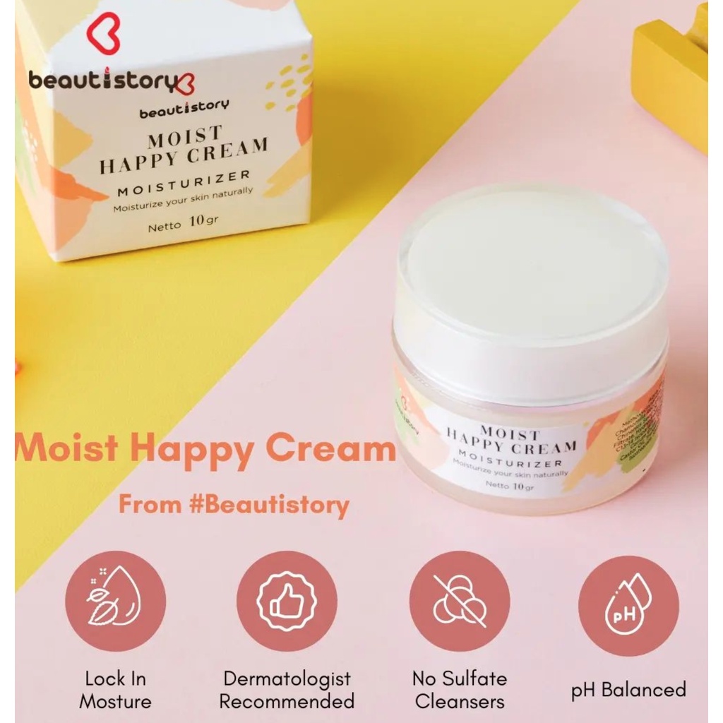 BEAUTISTORY moisturizer / facial wash / hydrate serum / brightening serum bright mencerahkan moist happy cream hya c face wajah muka mengatasi jerawat bruntusan beruntusan murah bpom melembabkan kulit kering oily berminyak bekas anti aging penuaan dini g